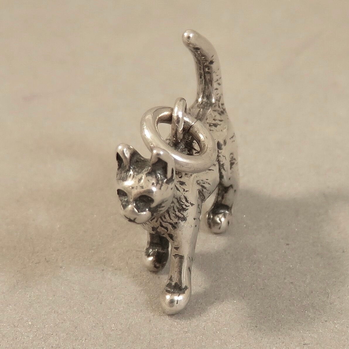 Walking Kitty Cat Charm Sterling Silver Walking Kitty Cat Charm Sterling Silver