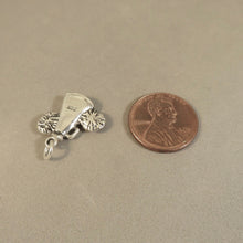 Load image into Gallery viewer, CHEER Megaphone w/ Pom Pom's .925 Sterling Silver 2 Sided Charm Pendant Cheerleader sp02