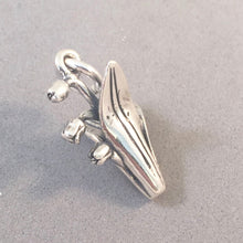 Load image into Gallery viewer, LILY of the VALLEY .925 Sterling Silver 3-D Charm Pendant Flower Garden ga45