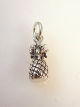 Load image into Gallery viewer, PINEAPPLE Small 3-D .925 Sterling Silver Charm Pendant Fruit Food Kitchen Hawaii  Florida Costa Rica kt42