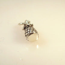 Load image into Gallery viewer, PINEAPPLE Small 3-D .925 Sterling Silver Charm Pendant Fruit Food Kitchen Hawaii  Florida Costa Rica kt42