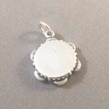 Load image into Gallery viewer, TAMBOURINE .925 Sterling Silver 3-D Charm Pendant Band Folk Percussion Musical Instrument HB27