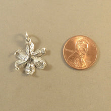 Load image into Gallery viewer, LILY .925 Sterling Silver 3-D Charm Pendant Flower Garden Purity Lilium ga06