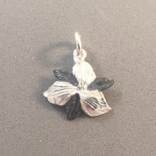 Load image into Gallery viewer, TRILLIUM FLOWER .925 Sterling Silver Charm Pendant Ontario Canada Poinsettia Christmas Holiday ga07