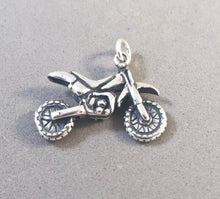 Load image into Gallery viewer, DIRT BIKE .925 Sterling Silver 3-D Charm Pendant Motocross Track Super Cross Motorcycle sp12