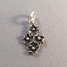 Load image into Gallery viewer, DOGWOOD FLOWERS .925 Sterling Silver 3-D Charm Pendant Blossom North Carolina ga25
