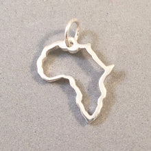 Load image into Gallery viewer, AFRICA OUTLINE .925 Sterling Silver Charm Pendant Light Open Map Shape Continent Travel tz01