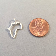 Load image into Gallery viewer, AFRICA OUTLINE .925 Sterling Silver Charm Pendant Light Open Map Shape Continent Travel tz01