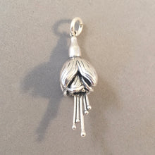 Load image into Gallery viewer, FUSCHIA FLOWER .925 Sterling silver 3-D Charm Pendant Hanging Basket Ring of Kerry Ireland ga01