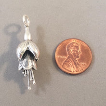 Load image into Gallery viewer, FUSCHIA FLOWER .925 Sterling silver 3-D Charm Pendant Hanging Basket Ring of Kerry Ireland ga01