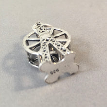 Load image into Gallery viewer, FERRIS WHEEL Spinning .925 Sterling Silver 3-D Moving Charm Pendant Fair Amusement Park Ride hb11