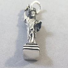 Load image into Gallery viewer, STATUE of LIBERTY Large .925 Sterling Silver 3-D Charm Pendant Landmark New York City Manhattan pm34