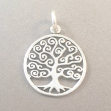 Load image into Gallery viewer, SWIRL BRANCHES TREE .925 Sterling Silver Charm Pendant Tree of Life Roots Leaves Circle Oak ga60