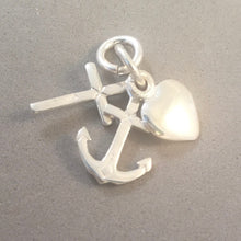 Load image into Gallery viewer, HEART ANCHOR CROSS 3-piece .925 Sterling Silver 3-D Charm Pendant Faith Hope Charity HL21