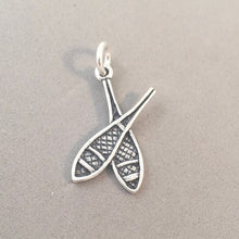 Load image into Gallery viewer, SNOWSHOES Vintage Style .925 Sterling Silver Charm Pendant Vintage Woven Racket Style Snow shoe Winter Sports sp13