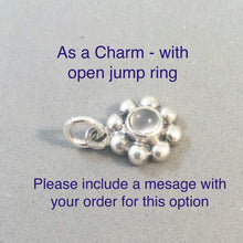 Load image into Gallery viewer, MOONSTONE FLOWER .925 Sterling Silver Pendant OR Charm with Genuine Natural Cabachon Stone GA15