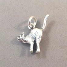 Load image into Gallery viewer, ALLEY CAT .925 Sterling Silver 3-D Charm Pendant Kitten Kitty Tail Up Pet Halloween HH06