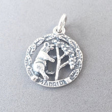 Load image into Gallery viewer, MADRID BEAR TREE .925 Sterling Silver Charm Pendant Statue Calle de Carmen Strawberry Spain tp04