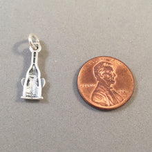 Load image into Gallery viewer, WINE BOTTLE & GLASSES .925 Sterling Silver Charm Pendant Drink Red White two Glasses Kitchen kt15