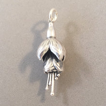 Load image into Gallery viewer, FUSCHIA FLOWER .925 Sterling silver 3-D Charm Pendant Hanging Basket Ring of Kerry Ireland ga01