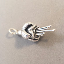 Load image into Gallery viewer, FUSCHIA FLOWER .925 Sterling silver 3-D Charm Pendant Hanging Basket Ring of Kerry Ireland ga01