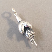 Load image into Gallery viewer, FUSCHIA FLOWER .925 Sterling silver 3-D Charm Pendant Hanging Basket Ring of Kerry Ireland ga01