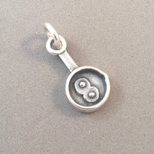 Load image into Gallery viewer, FRY PAN with  EGGS 3-D Sterling Silver Charm Small Pendant Food Kitchen Breakfast Frying Over Easy KT178