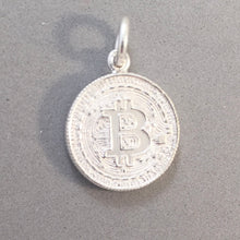 Load image into Gallery viewer, BITCOIN .925 Sterling Silver 3-D Charm Pendant Money Crypto Currency HM27