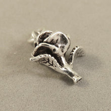 Load image into Gallery viewer, CAMELIA .925 Sterling Silver 3-D Charm Pendant Flower Garden Spring Rose Stem GA43