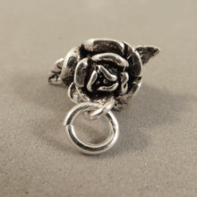 Load image into Gallery viewer, CAMELIA .925 Sterling Silver 3-D Charm Pendant Flower Garden Spring Rose Stem GA43