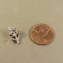 Load image into Gallery viewer, CAMELIA .925 Sterling Silver 3-D Charm Pendant Flower Garden Spring Rose Stem GA43