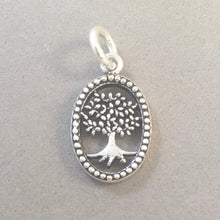 Load image into Gallery viewer, TREE in Oval .925 Sterling Silver Charm Pendant Garden Leaves/Roots Detailed Tree of Life GA23