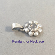 Load image into Gallery viewer, MOONSTONE FLOWER .925 Sterling Silver Pendant OR Charm with Genuine Natural Cabachon Stone GA15