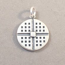 Load image into Gallery viewer, Sale! WAFFLE .925 Sterling Silver 3-D Charm Pendant Belgium Breakfast w Butter Food Cooking KT180