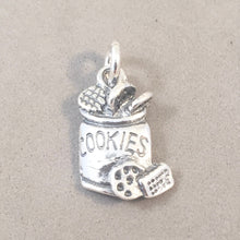 Load image into Gallery viewer, COOKIE JAR .925 Sterling Silver 3-D Charm Pendant Desert Sweets Chocolate Chip Food Baking KT48