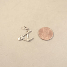 Load image into Gallery viewer, PICK & SHOVEL .925 Sterling Silver 3-D Charm Pendant Old West Gold Silver Mining Rush TW08