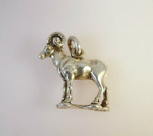 Load image into Gallery viewer, BIG HORN SHEEP .925 Sterling Silver 3-D Charm Pendant Bracelet Ram Forest Animal an09