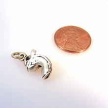 Load image into Gallery viewer, Sale! FORTUNE COOKIE .925 Sterling Silver 3-D Charm Pendant Food Takeout Chinese Restaurant KT150