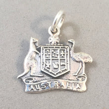 Load image into Gallery viewer, AUSTRALIA Coat of Arms .925 Sterling Silver Charm Pendant Crest Kangaroo Emu Travel Souvenir TR17