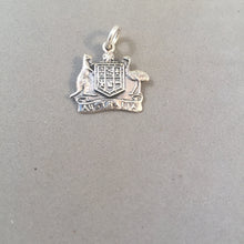 Load image into Gallery viewer, AUSTRALIA Coat of Arms .925 Sterling Silver Charm Pendant Crest Kangaroo Emu Travel Souvenir TR17
