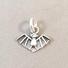 Load image into Gallery viewer, BAT Small .925 Sterling Silver 3-D Charm Pendant Cave Animal Spooky Scary Halloween an05