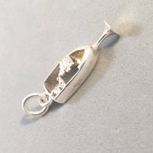 Load image into Gallery viewer, Glass of CHAMPAGNE .925 Sterling Silver Charm Pendant w/ Yellow CZ Stone Prosecco Cava Sparking KT11