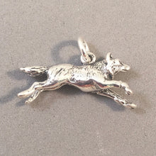 Load image into Gallery viewer, WOLF RUNNING 3-D .925 Sterling Silver Charm Bracelet Pendant Dog Coyote Old West Animal New an27