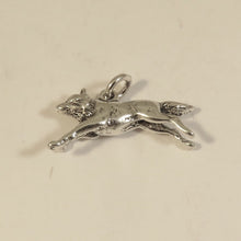 Load image into Gallery viewer, WOLF RUNNING 3-D .925 Sterling Silver Charm Bracelet Pendant Dog Coyote Old West Animal New an27