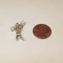 Load image into Gallery viewer, WOLF RUNNING 3-D .925 Sterling Silver Charm Bracelet Pendant Dog Coyote Old West Animal New an27