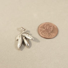 Load image into Gallery viewer, Sale! PEAS in a POD .925 Sterling Silver 3-D Charm Vegetable Food Garden Best Friends Snap Peas SL22J