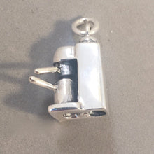 Load image into Gallery viewer, ESPRESSO MACHINE .925 Sterling Silver 3-D Charm Pendant Rome Italy Drink Coffee Barista Maker kt09