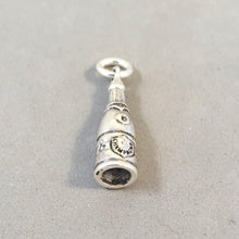 Load image into Gallery viewer, CHAMPAGNE BOTTLE .925 Sterling Silver 3-D Charm Pendant Bubbly Sparking France New Years KT37