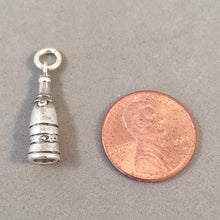 Load image into Gallery viewer, CHAMPAGNE BOTTLE .925 Sterling Silver 3-D Charm Pendant Bubbly Sparking France New Years KT37