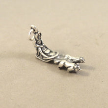 Load image into Gallery viewer, DOG SLED .925 Sterling Silver Charm Travel Tourist Iditarod Alaska Racing Sleigh Husky Mush New sp15
